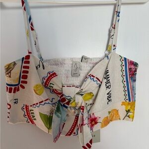 NWT Joie Colorful Graphic Crop Top. Summer vacation italy greece